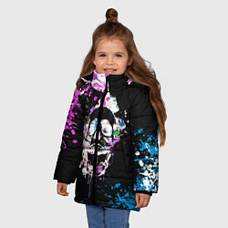 Куртка зимняя для девочки Череп в краске, цвет: 3D-черный — фото 2