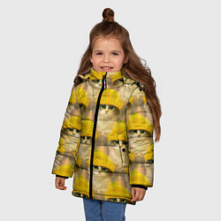 Куртка зимняя для девочки Котята, цвет: 3D-красный — фото 2