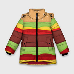 Куртка зимняя для девочки Бургер, цвет: 3D-красный