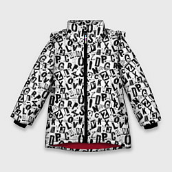 Куртка зимняя для девочки Панк, цвет: 3D-красный