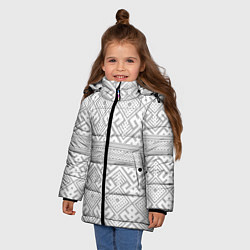 Куртка зимняя для девочки Русские народные узоры, цвет: 3D-черный — фото 2