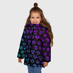 Куртка зимняя для девочки GENSHIN IMPACT NEON, цвет: 3D-красный — фото 2