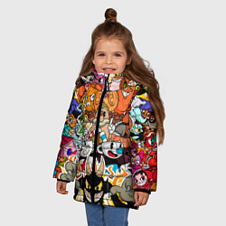 Куртка зимняя для девочки CUPHEAD, цвет: 3D-черный — фото 2