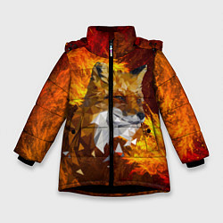Куртка зимняя для девочки Огненный Лис, цвет: 3D-черный
