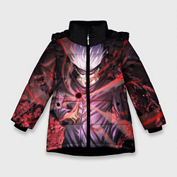 Куртка зимняя для девочки Магическая битва, цвет: 3D-черный