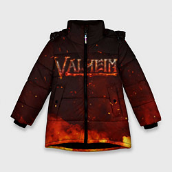 Зимняя куртка для девочки Valheim огненный лого