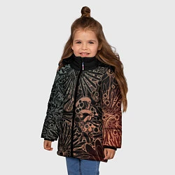 Куртка зимняя для девочки Неон в Цветок, цвет: 3D-красный — фото 2