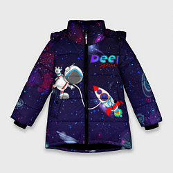 Куртка зимняя для девочки Deep Space Cartoon, цвет: 3D-черный