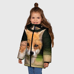 Куртка зимняя для девочки Мордочка лисицы, цвет: 3D-черный — фото 2
