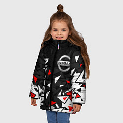 Куртка зимняя для девочки NISSAN НИССАН ОСКОЛКИ, цвет: 3D-черный — фото 2