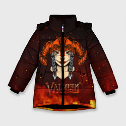 Куртка зимняя для девочки Valheim девушка воин, цвет: 3D-черный