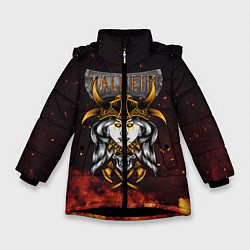 Куртка зимняя для девочки Valheim Девушка викинг, цвет: 3D-черный