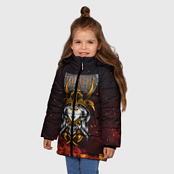 Куртка зимняя для девочки Valheim Девушка викинг, цвет: 3D-черный — фото 2
