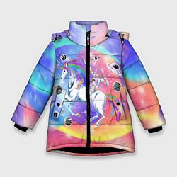 Зимняя куртка для девочки Космонавт на единороге