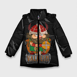 Куртка зимняя для девочки Valheim строгий викинг, цвет: 3D-черный