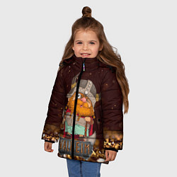 Куртка зимняя для девочки Valheim мультяшный викинг, цвет: 3D-красный — фото 2