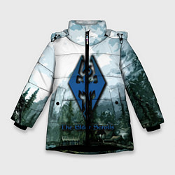 Куртка зимняя для девочки The Elder Scrolls Довакин, цвет: 3D-черный