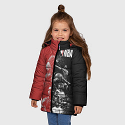 Куртка зимняя для девочки NBA, цвет: 3D-черный — фото 2