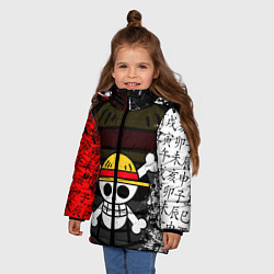 Куртка зимняя для девочки ONE PIECE ВАН ПИС ЧЕРЕП, цвет: 3D-черный — фото 2