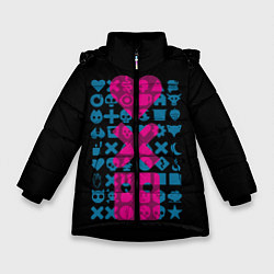 Куртка зимняя для девочки Любовь Смерть Роботы, цвет: 3D-черный