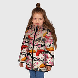 Куртка зимняя для девочки Рыбы, цвет: 3D-черный — фото 2