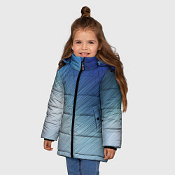 Куртка зимняя для девочки Текстура Оттенки льда, цвет: 3D-черный — фото 2