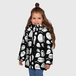 Куртка зимняя для девочки Boo Привидения, цвет: 3D-светло-серый — фото 2