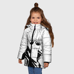 Куртка зимняя для девочки Магическая битва Годжо, цвет: 3D-светло-серый — фото 2