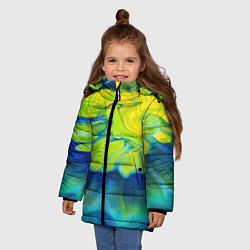 Куртка зимняя для девочки Разводы яркой краски, цвет: 3D-красный — фото 2