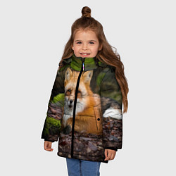 Куртка зимняя для девочки Взрослый строгий лис, цвет: 3D-черный — фото 2
