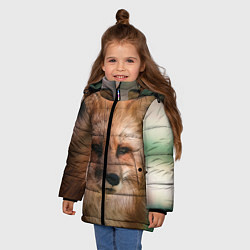 Куртка зимняя для девочки Строгая лисица, цвет: 3D-светло-серый — фото 2