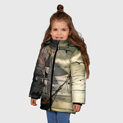 Куртка зимняя для девочки Парусник, цвет: 3D-красный — фото 2