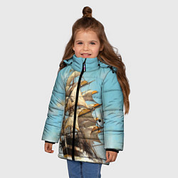 Куртка зимняя для девочки Парусник, цвет: 3D-красный — фото 2