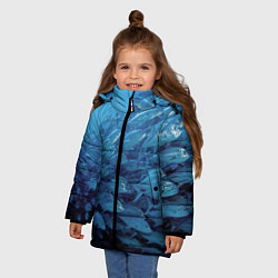 Куртка зимняя для девочки Морские рыбы, цвет: 3D-черный — фото 2
