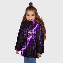 Куртка зимняя для девочки GENSHIN IMPACT МОЛНИЯ НЕОН, цвет: 3D-черный — фото 2