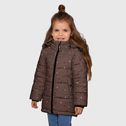 Куртка зимняя для девочки The Binding of Isaac small pattern, цвет: 3D-черный — фото 2