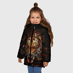 Куртка зимняя для девочки ЯРОСТЬ ТИГРА, цвет: 3D-черный — фото 2