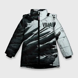 Куртка зимняя для девочки Resident Evil Village крылья, цвет: 3D-черный