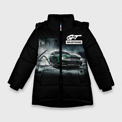 Куртка зимняя для девочки Ford mustang, цвет: 3D-черный
