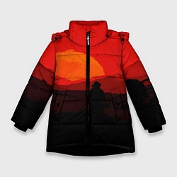 Куртка зимняя для девочки RDR2, цвет: 3D-черный