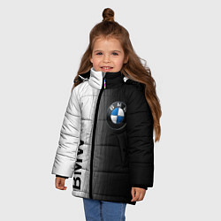Куртка зимняя для девочки Black and White BMW, цвет: 3D-черный — фото 2