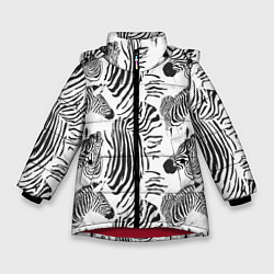 Куртка зимняя для девочки Зебра, цвет: 3D-красный