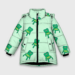 Куртка зимняя для девочки Froggy crossing, цвет: 3D-черный