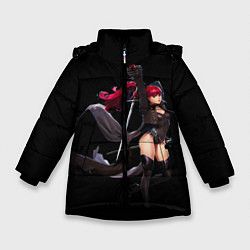 Куртка зимняя для девочки Касуми, цвет: 3D-черный