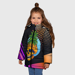 Куртка зимняя для девочки Череп - ананас, цвет: 3D-черный — фото 2