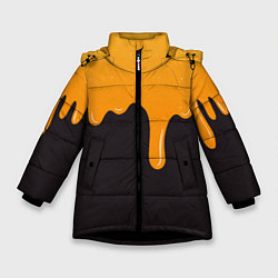 Куртка зимняя для девочки Капающий мёд Dripping Honey, цвет: 3D-черный