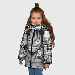 Куртка зимняя для девочки Луфи улыбается one piece, цвет: 3D-черный — фото 2