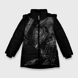 Куртка зимняя для девочки БЕРСЕРК черно - белый, цвет: 3D-черный