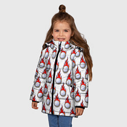 Куртка зимняя для девочки Волейбол, цвет: 3D-красный — фото 2
