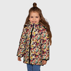 Куртка зимняя для девочки Марафон, цвет: 3D-черный — фото 2